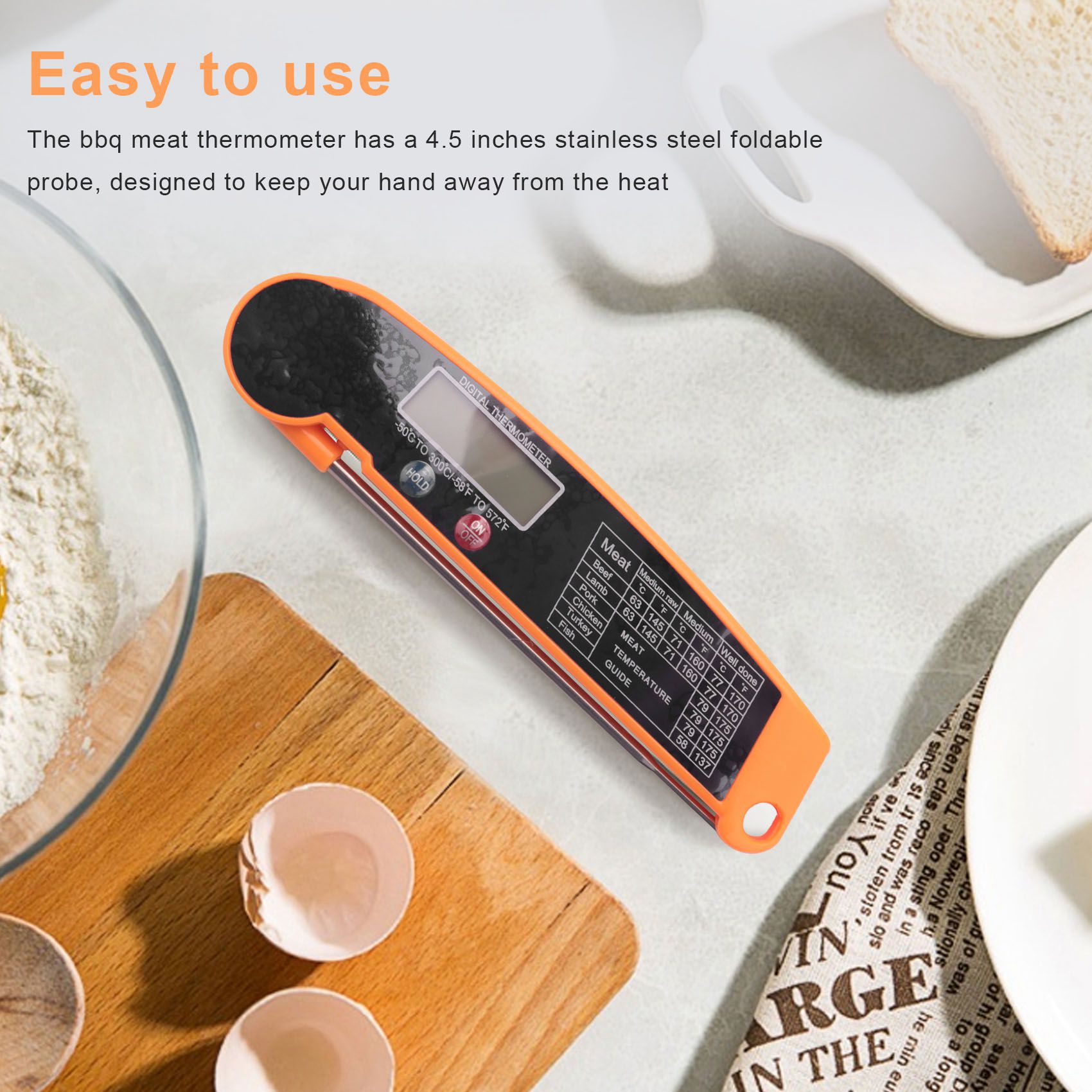 Meat Thermometer - ABMI-Digital Instant Read Meat Thermometer With