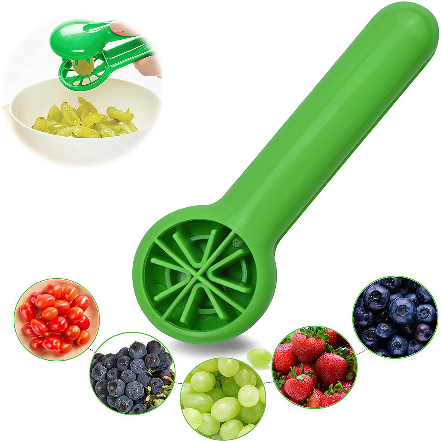 Kitchen Gadgets Green - Grape Cutter, Tomato Cherry Strawberry Cutter