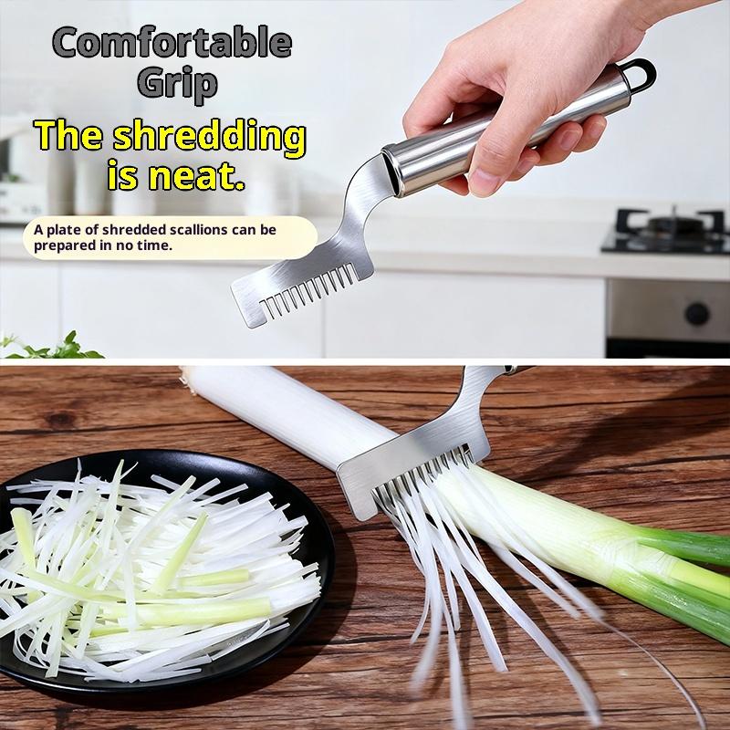 Kitchen Gadgets Green - 【1Pc Stainless Steel Green Onion Cutter