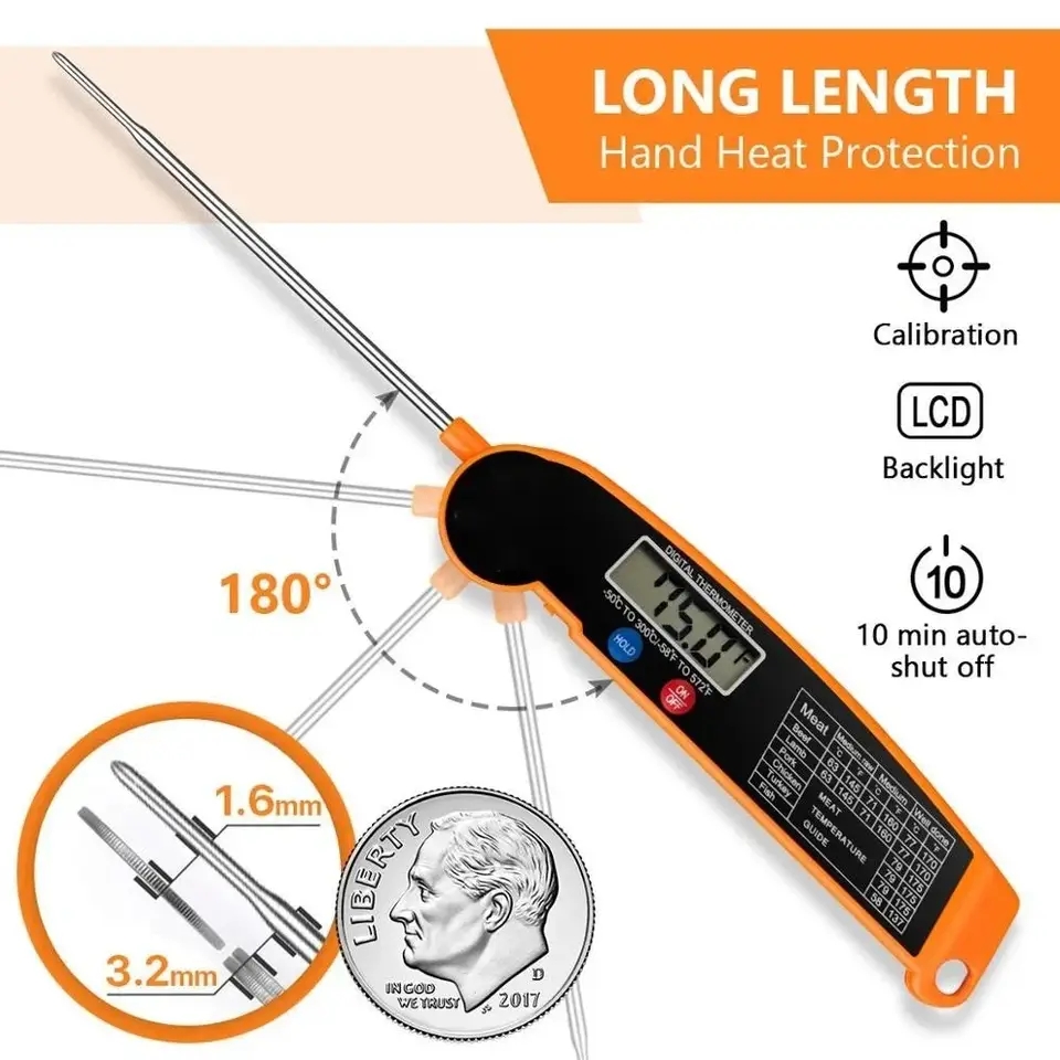 Meat Thermometer - Waterproof Digital Kitchen Food Meat Thermometer