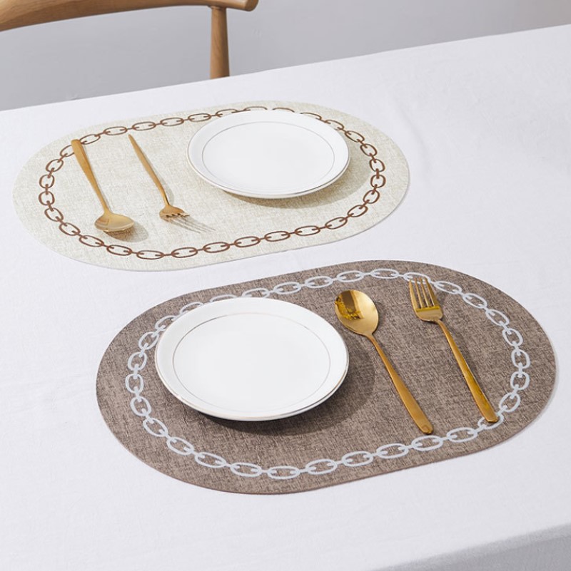 Oval Table Placemat Faux Leath - Kitchen Gadgets Luxury 评论和价格