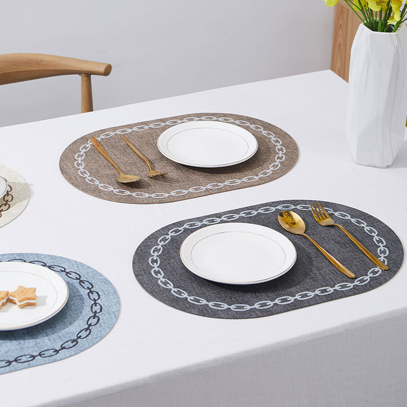 Oval Table Placemat Faux Leath - Kitchen Gadgets Luxury 评论和价格
