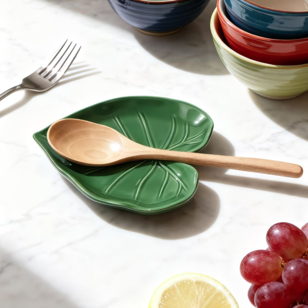 Kitchen Gadget Ceramic Leaf Sp - Kitchen Gadgets Green 评论和价格
