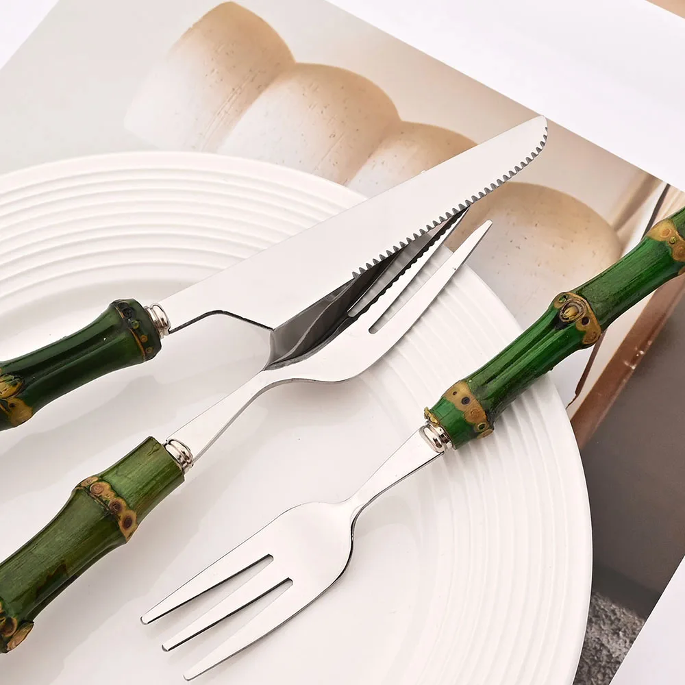 4Pcs Natural Bamboo Handle Din - Kitchen Gadgets Green 评论和价格
