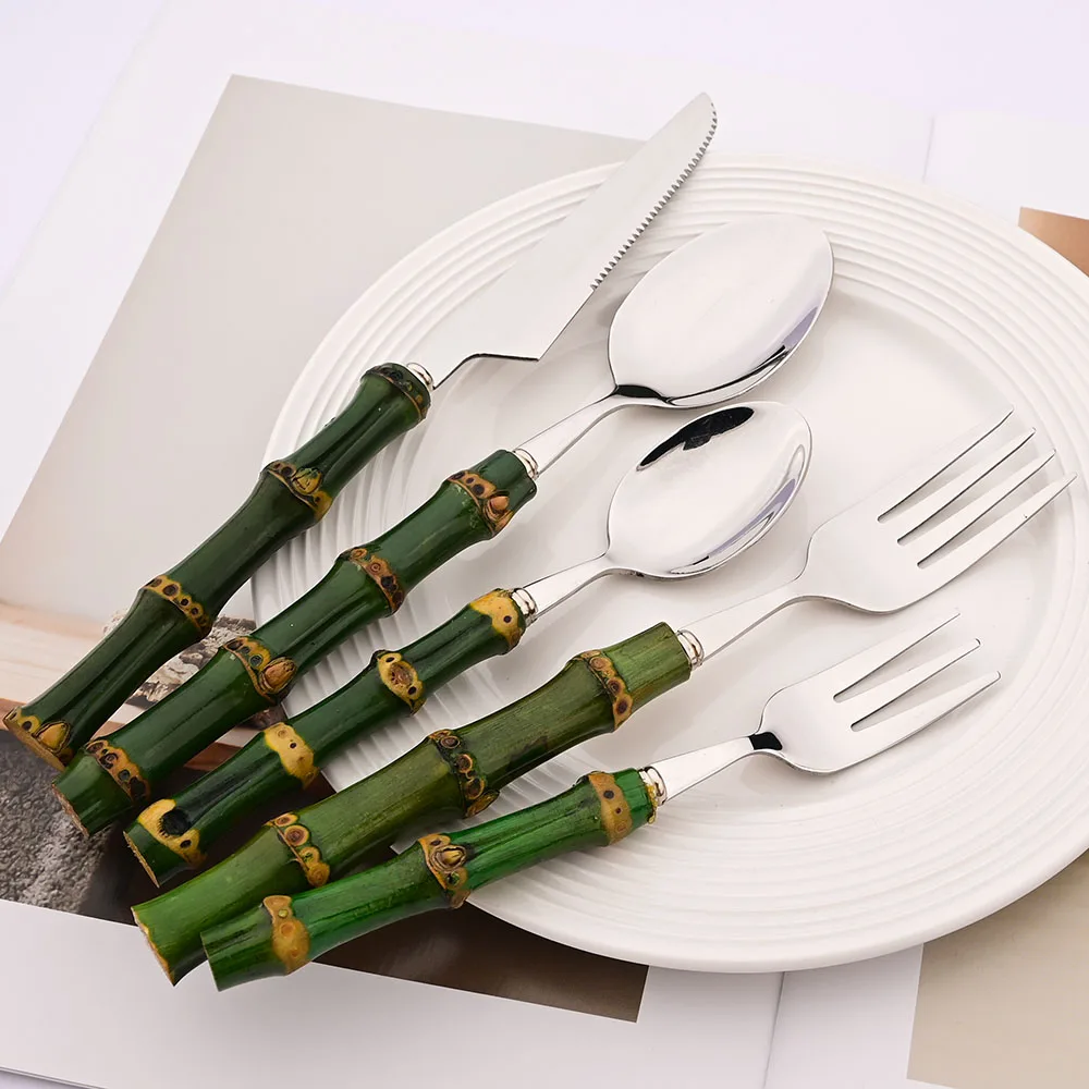 4Pcs Natural Bamboo Handle Din - Kitchen Gadgets Green 评论和价格
