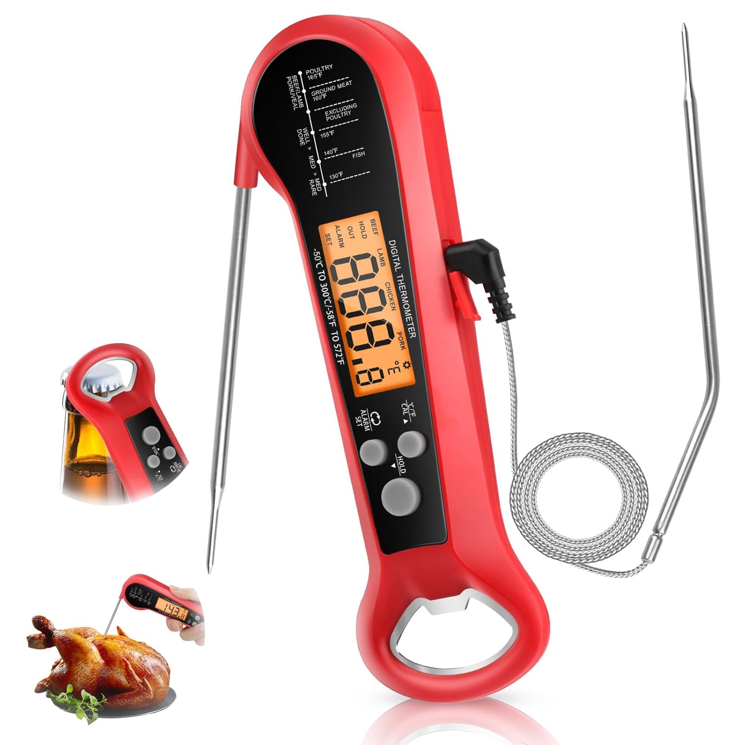 Long Cable Professional Meat T - Meat Thermometer 评论和价格